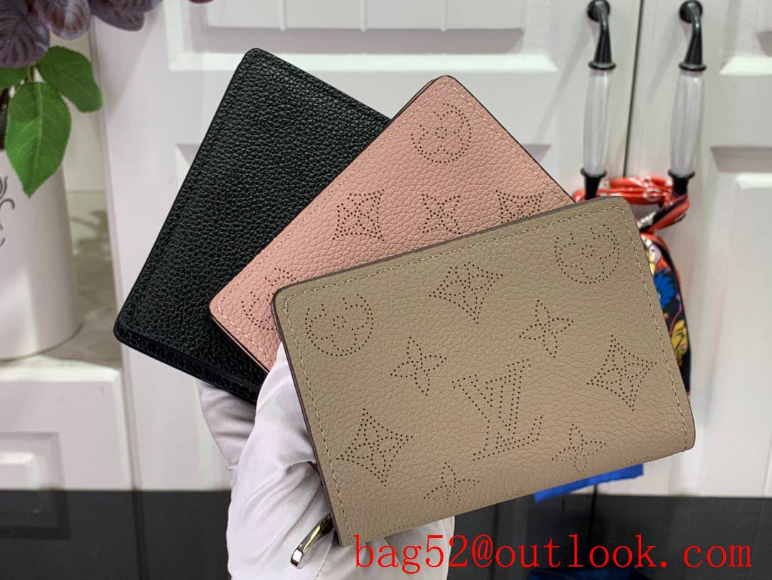 LV Monogram Calfskin Clea Wallet Purse Card Holder M80629 in Khaki