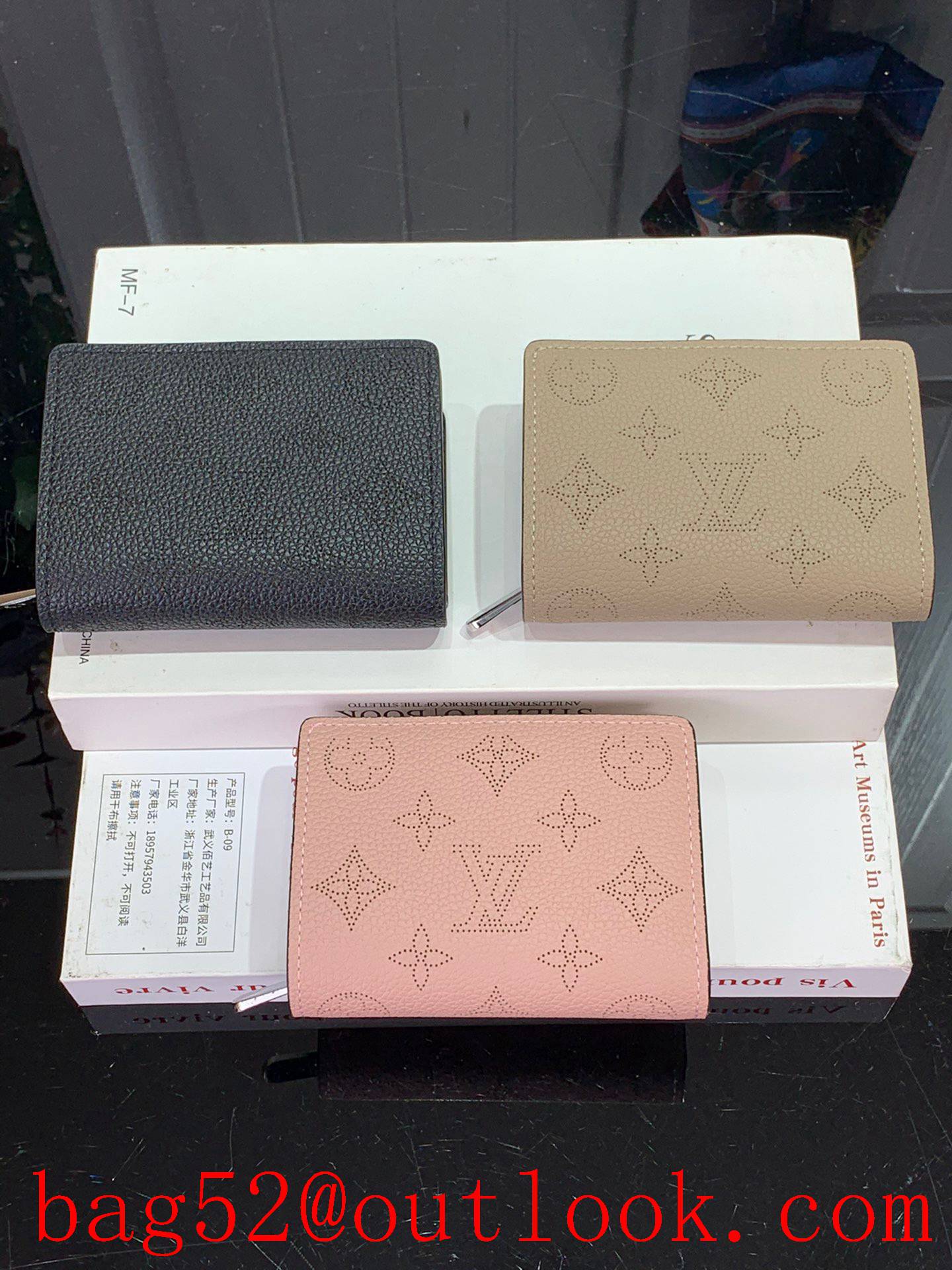 LV Monogram Calfskin Clea Wallet Purse Card Holder M80629 in Pink