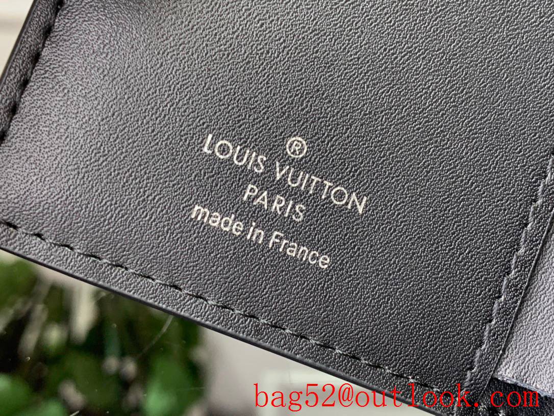 LV Monogram Calfskin Clea Wallet Purse Card Holder M80629 in Black