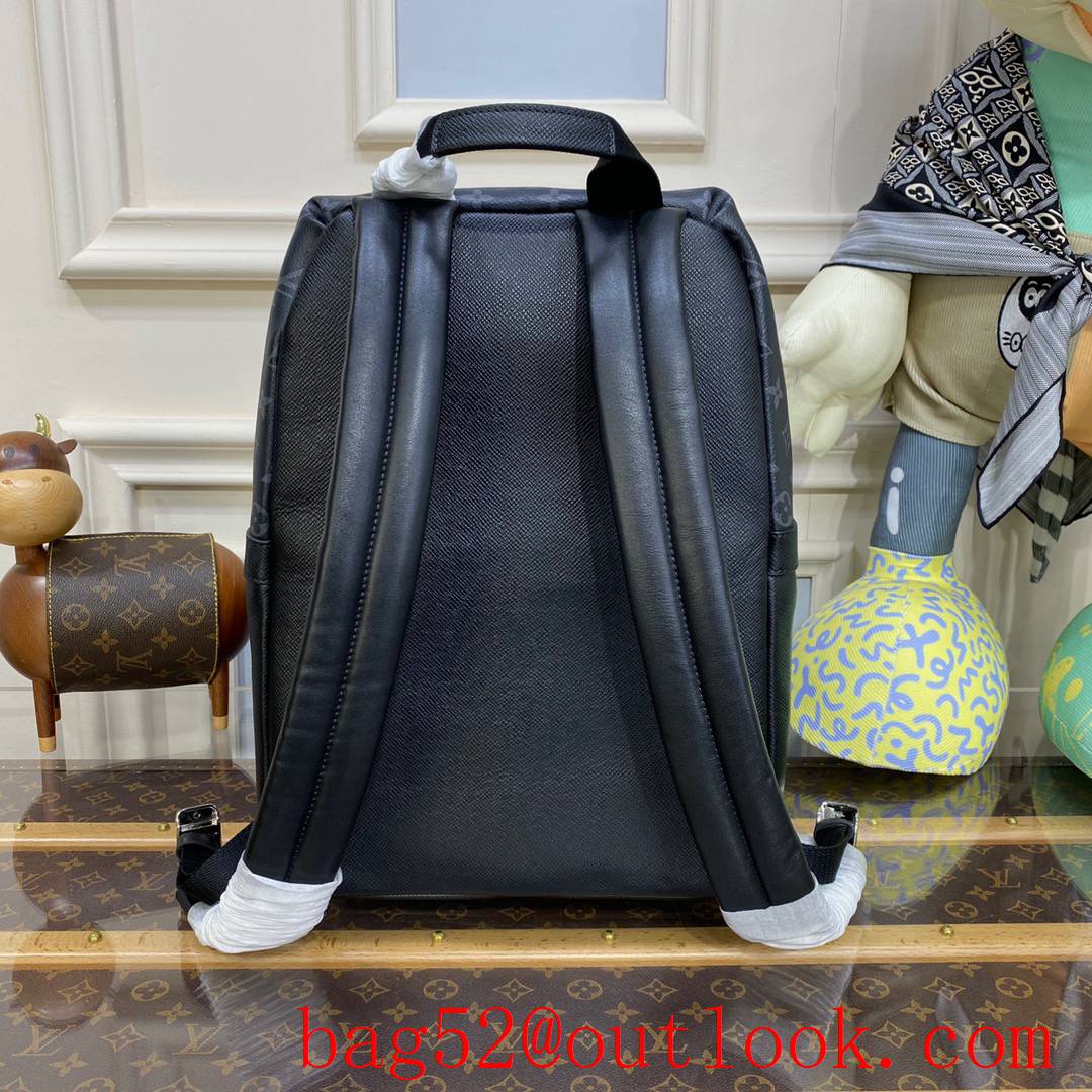 Louis Vuitton LV Men Discovery Small Backpack Bag in Monogram Taiga M30230 Black