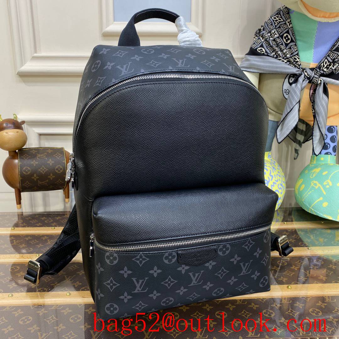 Louis Vuitton LV Men Discovery Small Backpack Bag in Monogram Taiga M30230 Black