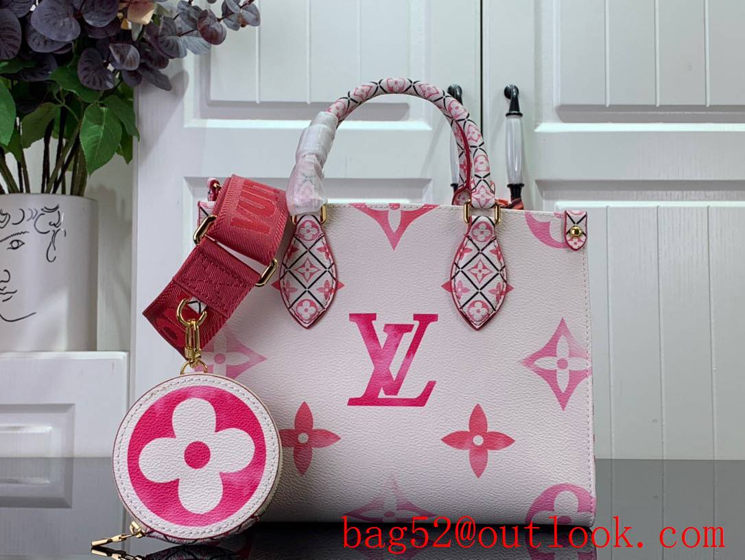 LV Giant Monogram Onthego PM Bag Handbag M22976 in Cream