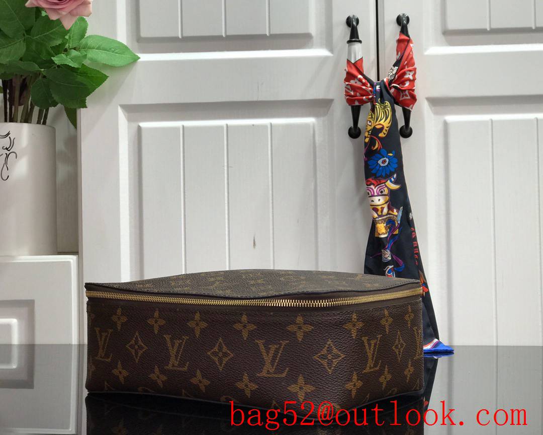 LV Monogram Canvas Packing Cube De Rangement Medium Cosmetic Bag M43689 Brown