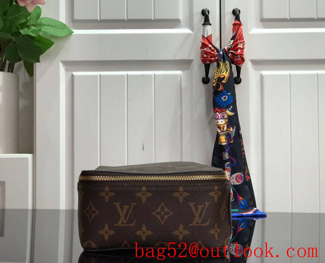 LV Monogram Canvas Packing Cube De Rangement Medium Cosmetic Bag M43689 Brown