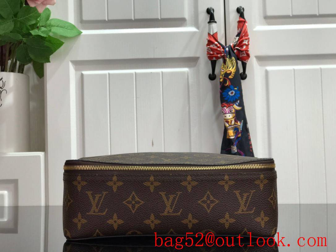 LV Monogram Canvas Packing Cube De Rangement Medium Cosmetic Bag M43689 Brown