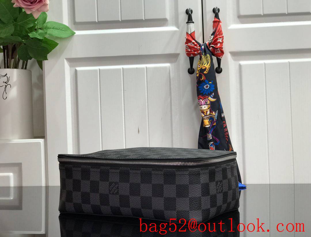 LV Monogram Canvas Packing Cube De Rangement Medium Cosmetic Bag N40182 Black