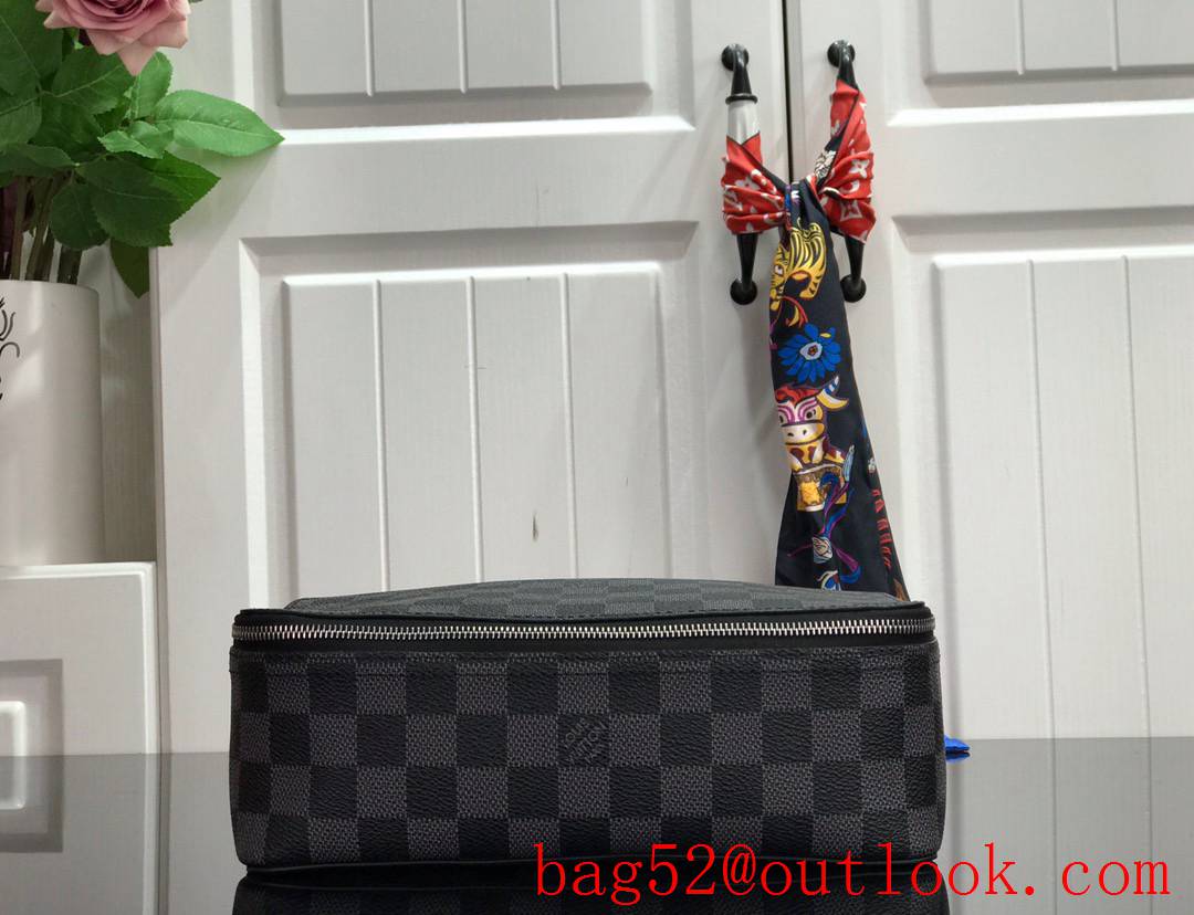 LV Monogram Canvas Packing Cube De Rangement Medium Cosmetic Bag N40182 Black