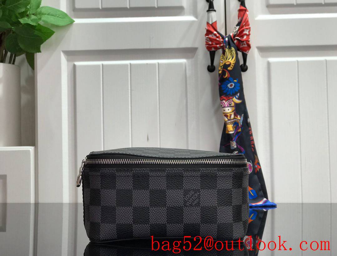 LV Monogram Canvas Packing Cube De Rangement Medium Cosmetic Bag N40182 Black