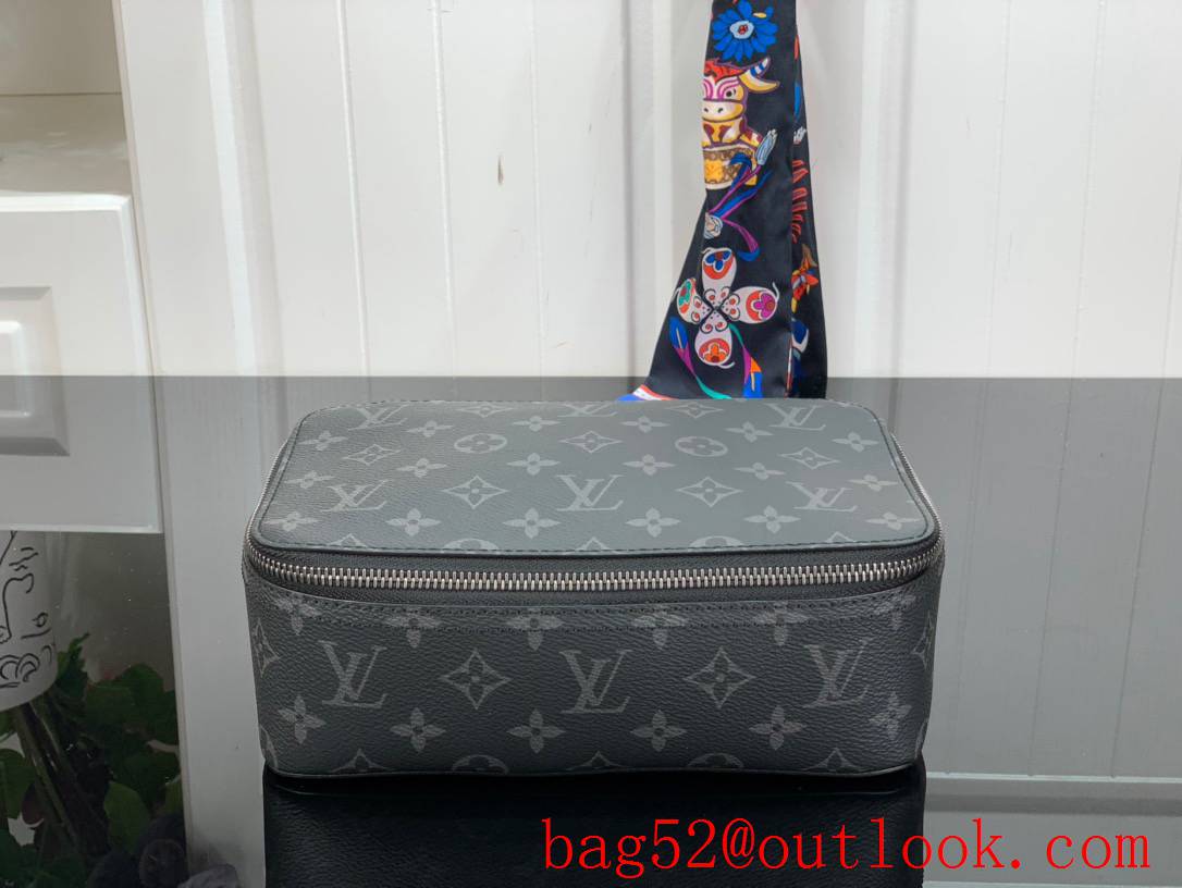 LV Monogram Canvas Packing Cube De Rangement Medium Cosmetic Bag M43689 Black