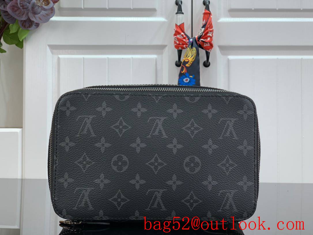 LV Monogram Canvas Packing Cube De Rangement Medium Cosmetic Bag M43689 Black