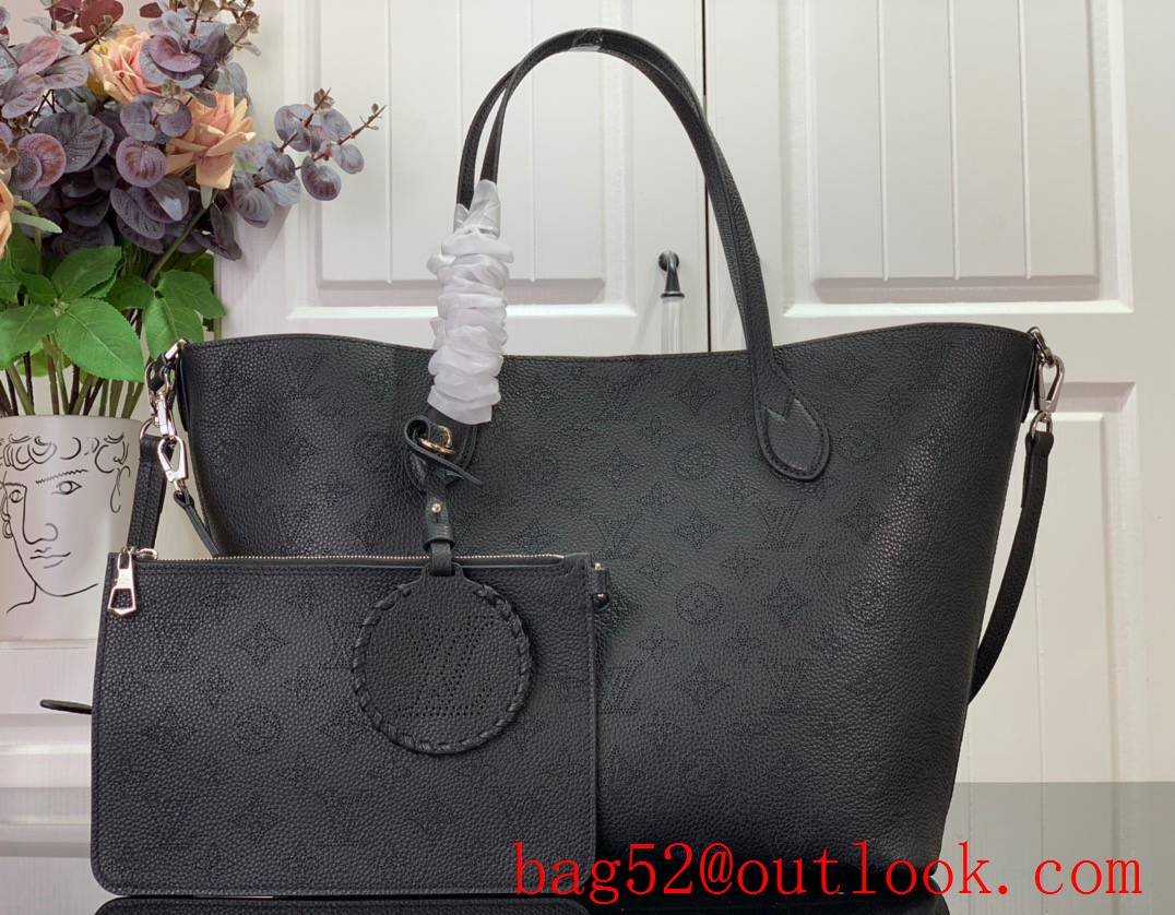 Louis Vuitton LV Blossom MM Tote Bag Handbag in Calfskin Leather M21851 Black