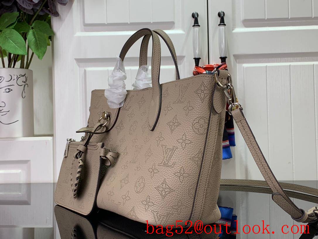 Louis Vuitton LV Blossom PM Tote Bag Handbag in Calfskin Leather M21849 Gray