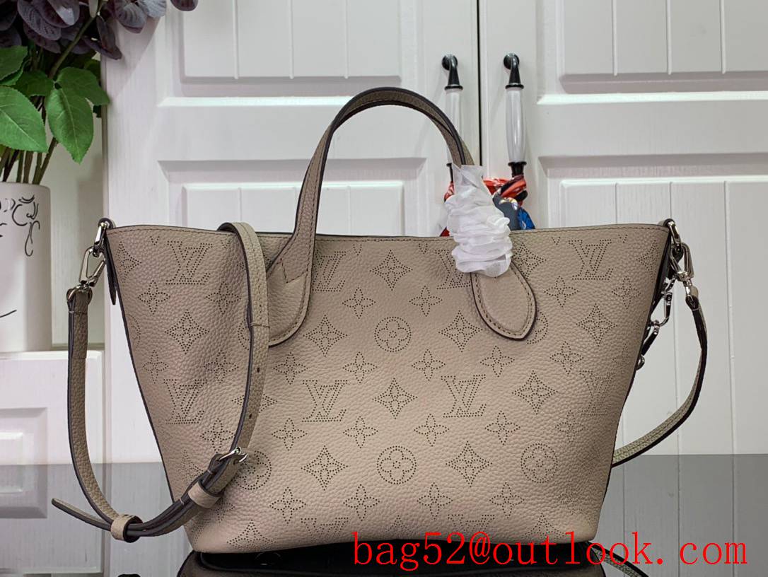 Louis Vuitton LV Blossom PM Tote Bag Handbag in Calfskin Leather M21849 Gray