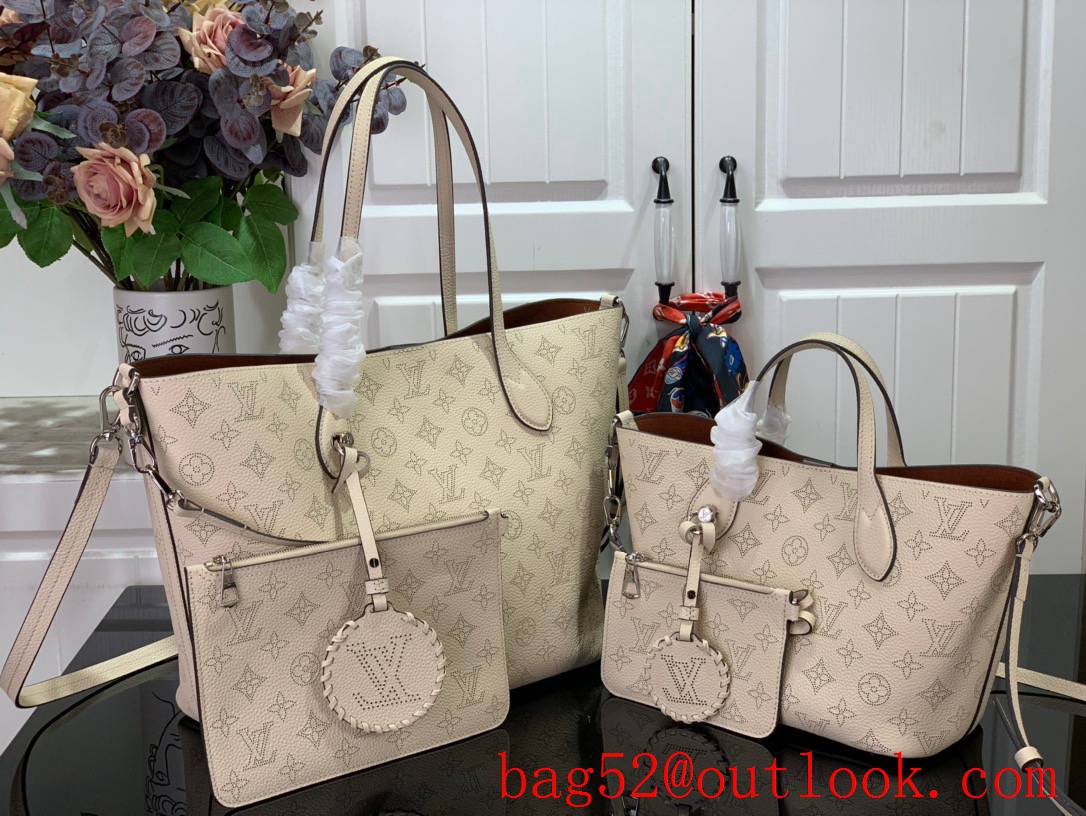 Louis Vuitton LV Blossom PM Tote Bag Handbag in Calfskin Leather M21909 Beige