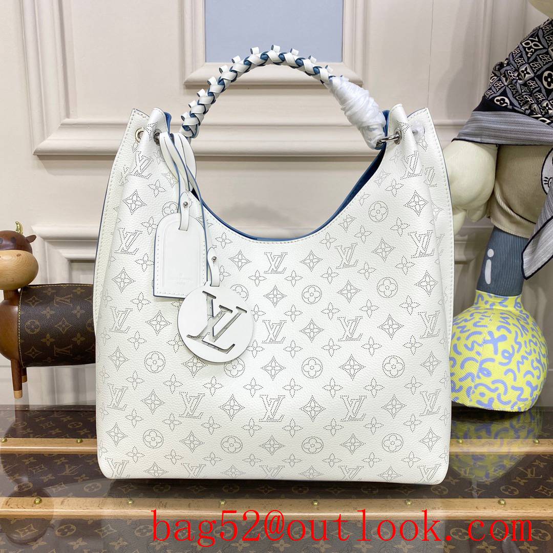 Louis Vuitton LV Babylone Tote Bag Handbag in Mahina Calfskin M53188 White