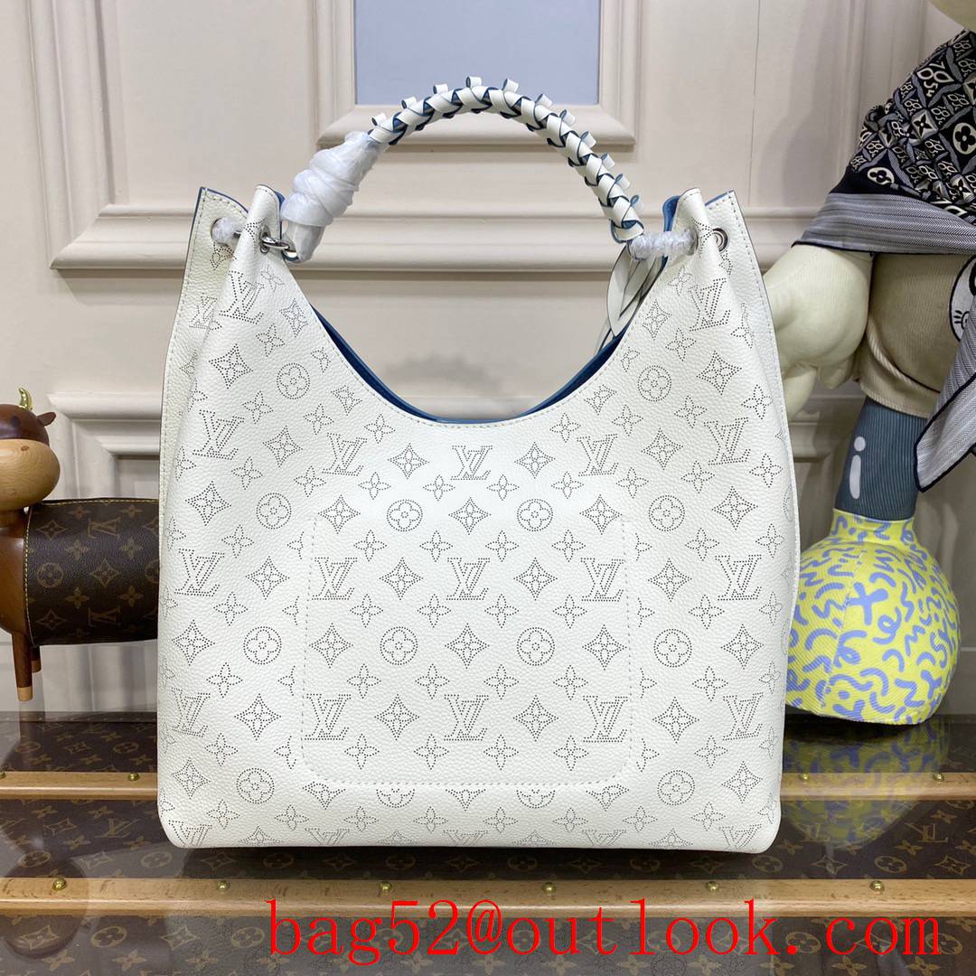 Louis Vuitton LV Babylone Tote Bag Handbag in Mahina Calfskin M53188 White