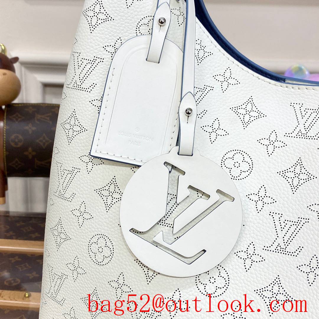 Louis Vuitton LV Babylone Tote Bag Handbag in Mahina Calfskin M53188 White