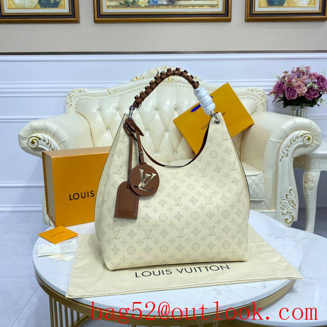 Louis Vuitton LV Babylone Tote Bag Handbag in Mahina Calfskin M53188 Cream