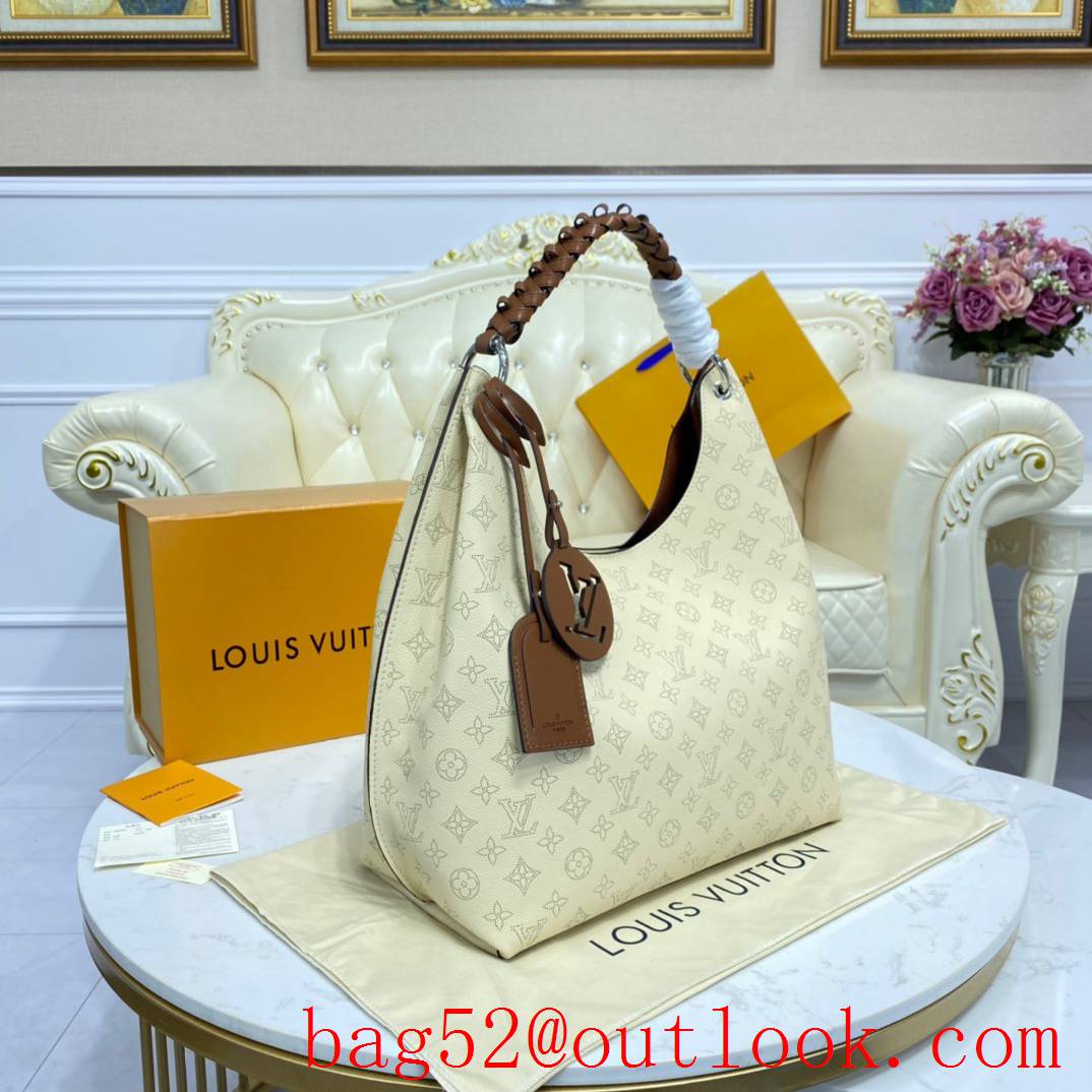 Louis Vuitton LV Babylone Tote Bag Handbag in Mahina Calfskin M53188 Cream