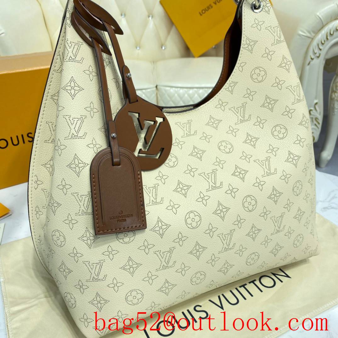 Louis Vuitton LV Babylone Tote Bag Handbag in Mahina Calfskin M53188 Cream