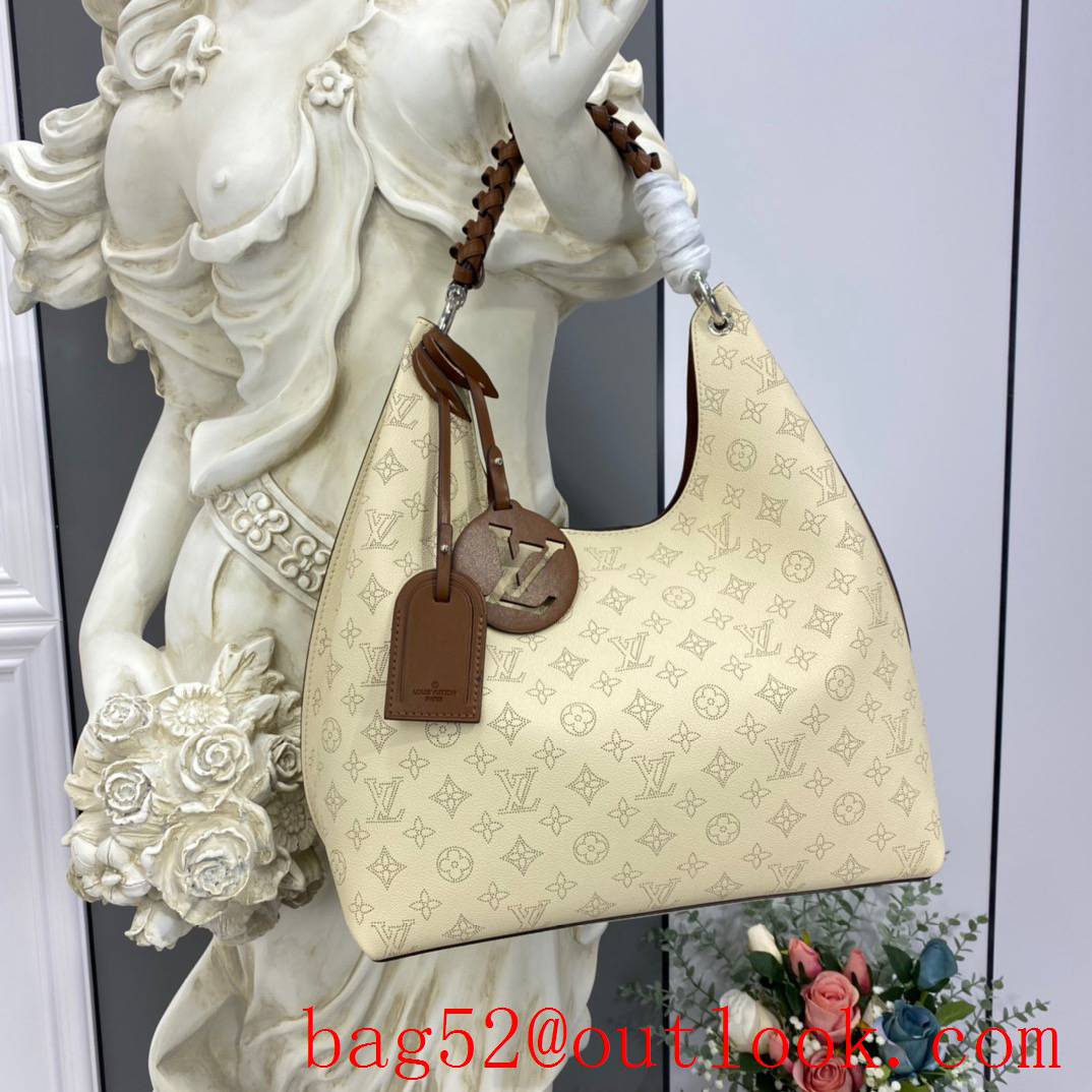 Louis Vuitton LV Babylone Tote Bag Handbag in Mahina Calfskin M53188 Cream