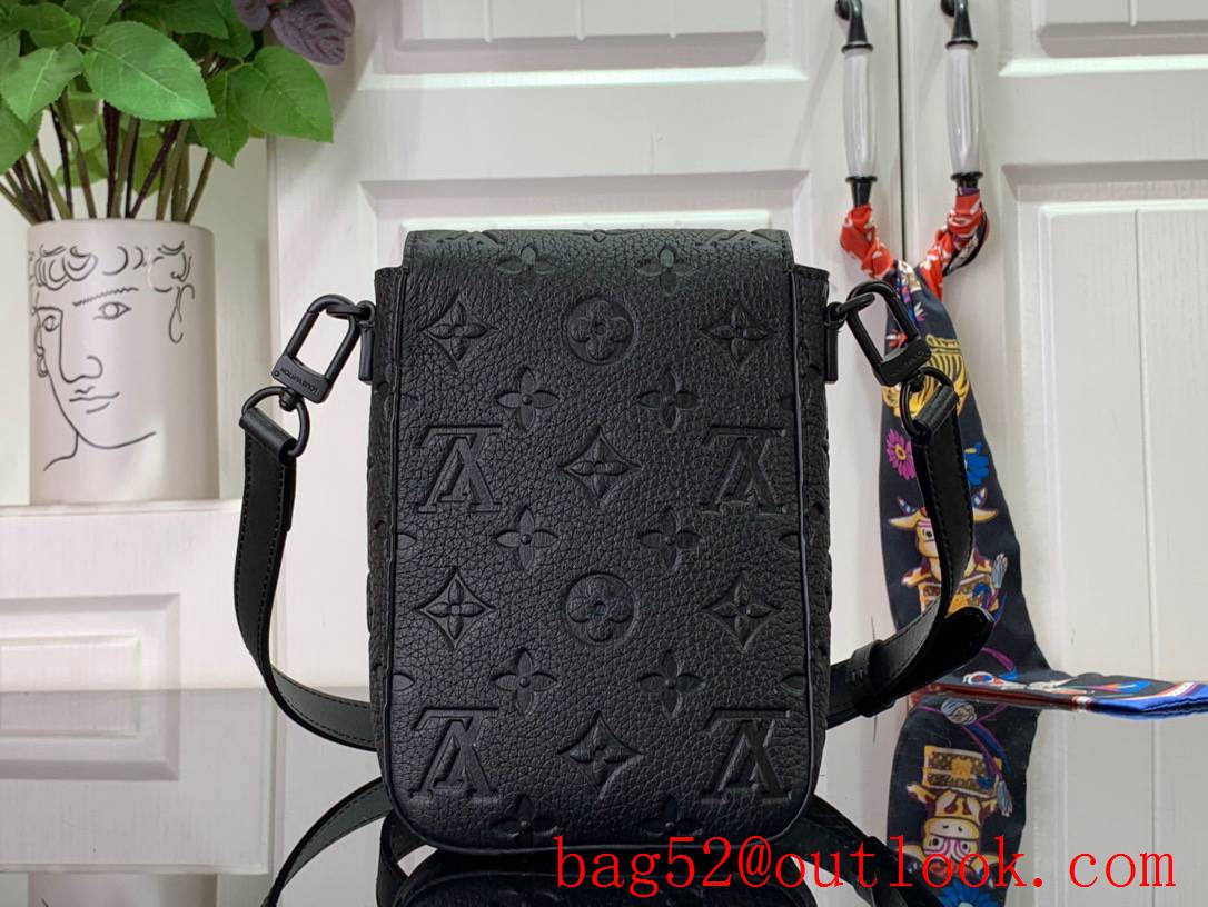 Louis Vuitton LV Monogram Leather S-Lock Vertical Wearable Mini Bag M81524 Black