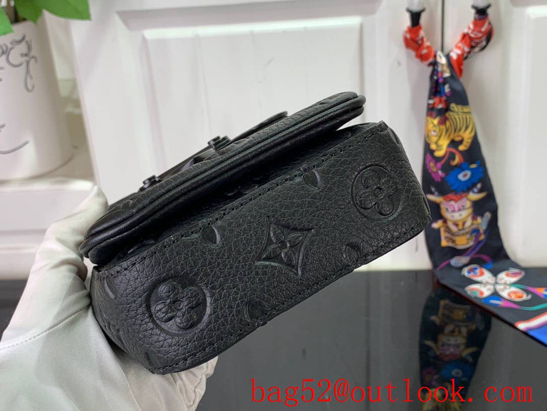 Louis Vuitton LV Monogram Leather S-Lock Vertical Wearable Mini Bag M81524 Black