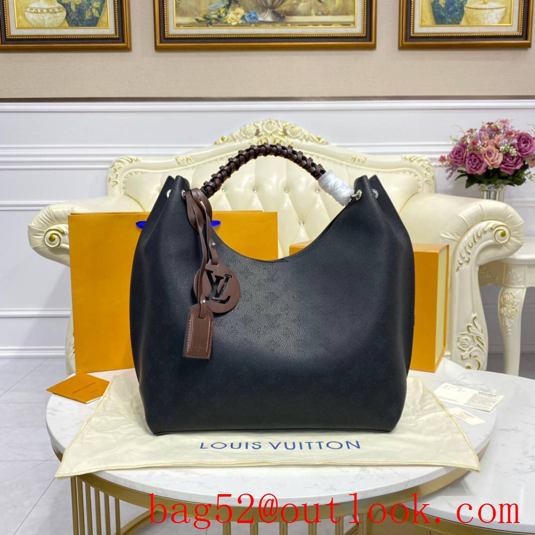 Louis Vuitton LV Babylone Tote Bag Handbag in Mahina Calfskin M52950 Black