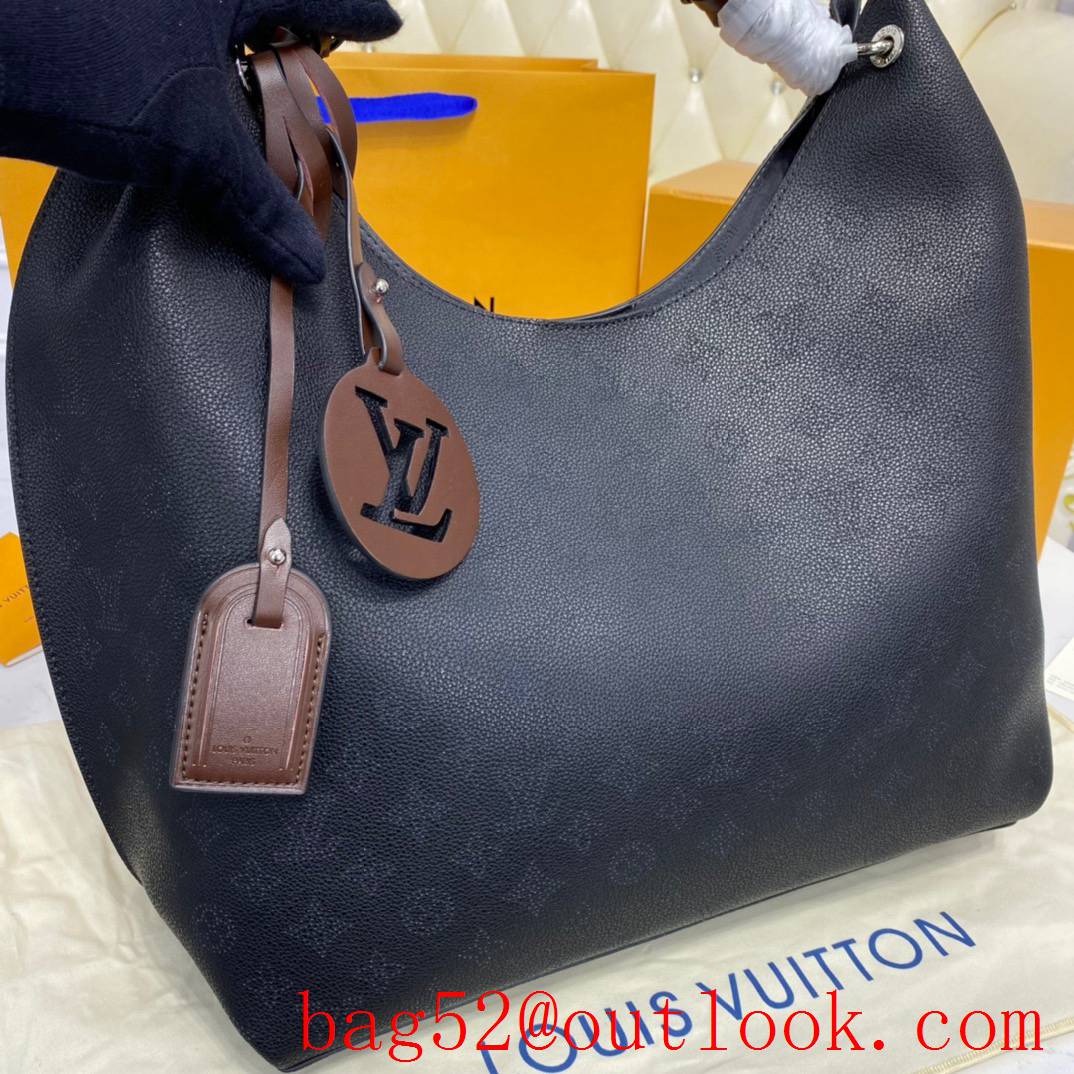 Louis Vuitton LV Babylone Tote Bag Handbag in Mahina Calfskin M52950 Black