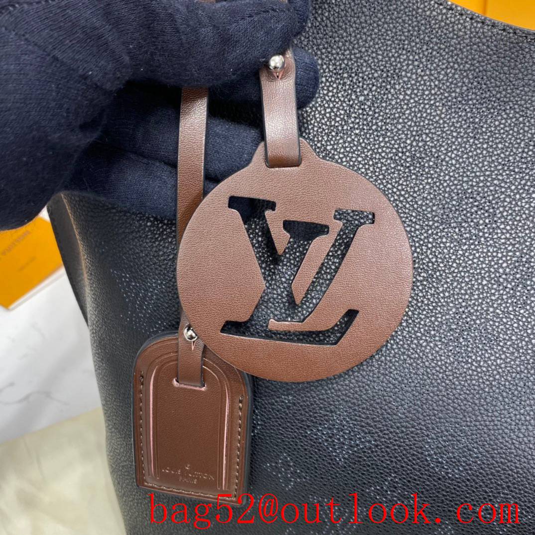 Louis Vuitton LV Babylone Tote Bag Handbag in Mahina Calfskin M52950 Black