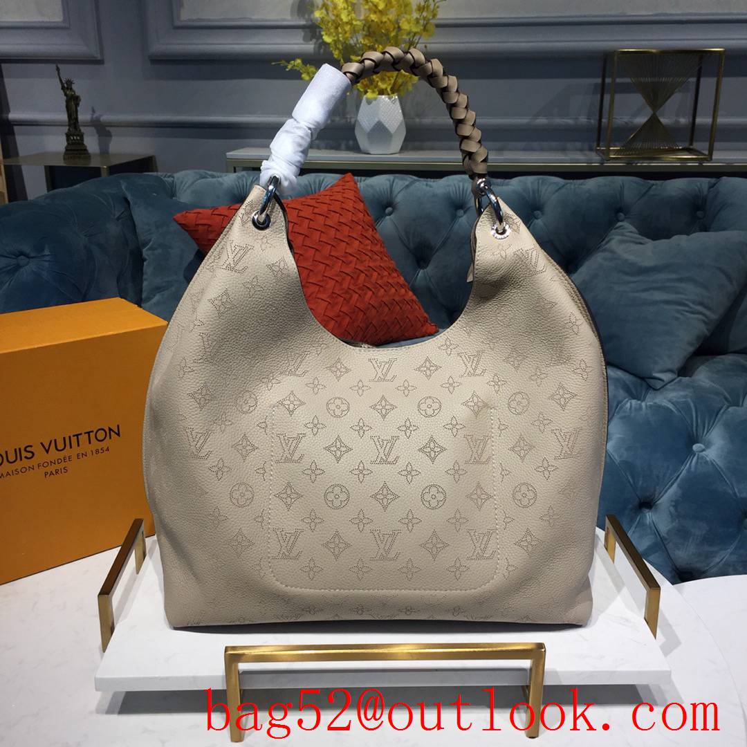 Louis Vuitton LV Babylone Tote Bag Handbag in Mahina Calfskin M59303 Apricot