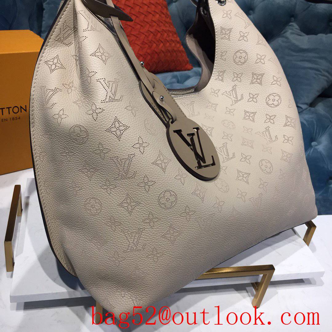 Louis Vuitton LV Babylone Tote Bag Handbag in Mahina Calfskin M59303 Apricot