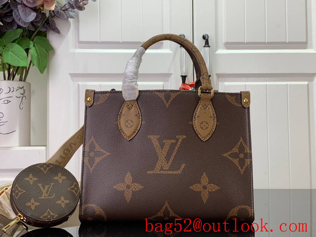 Louis Vuitton LV Onthego Small Bag Handbag M46373 in Monogram Reverse Canvas