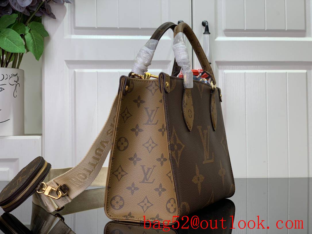 Louis Vuitton LV Onthego Small Bag Handbag M46373 in Monogram Reverse Canvas