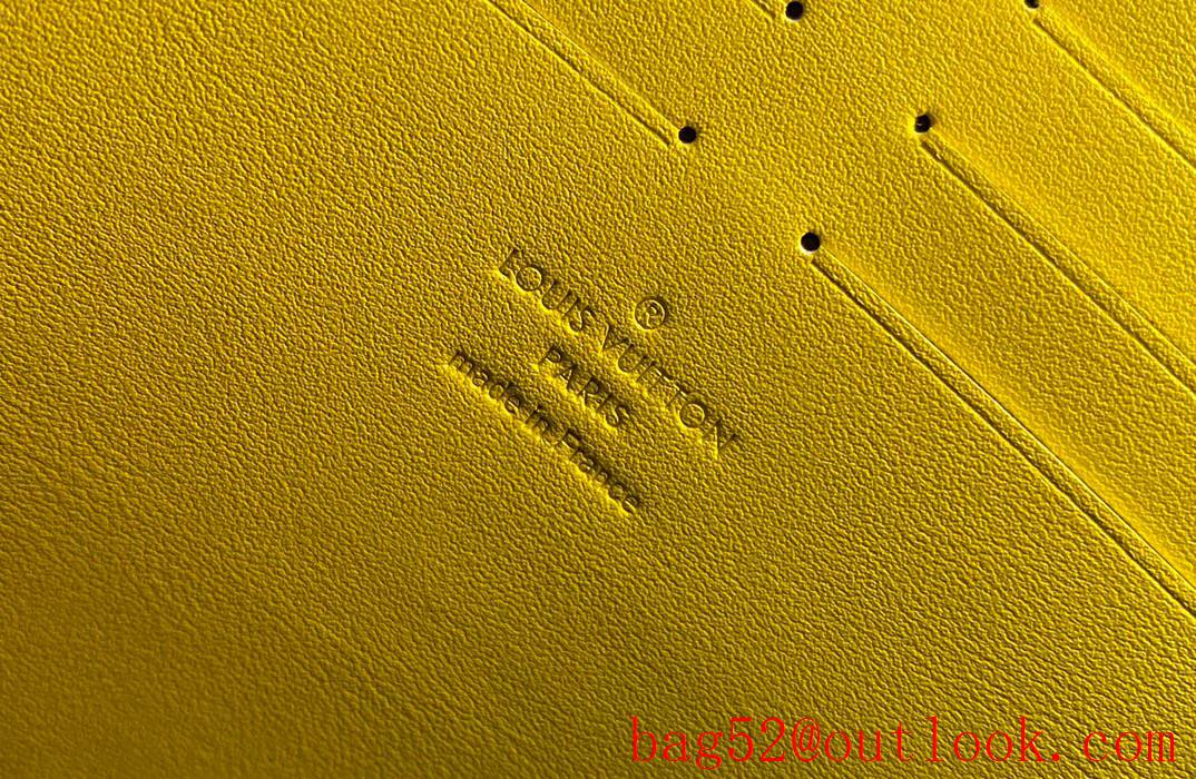 LV Louis Vuitton men damier pochette voyage v yellow clutch Pouch N60107
