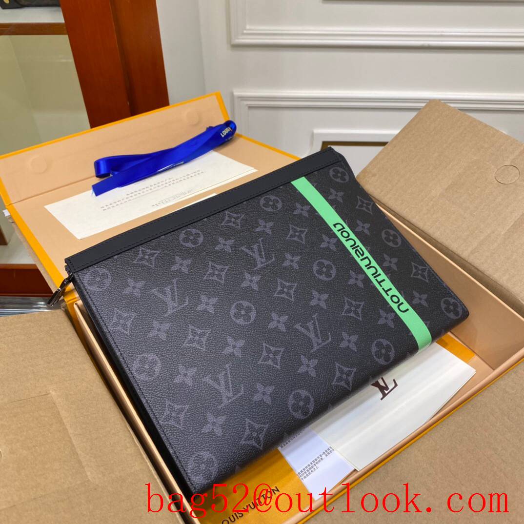 LV Louis Vuitton men monogram eclipse clutch Pouch N61692