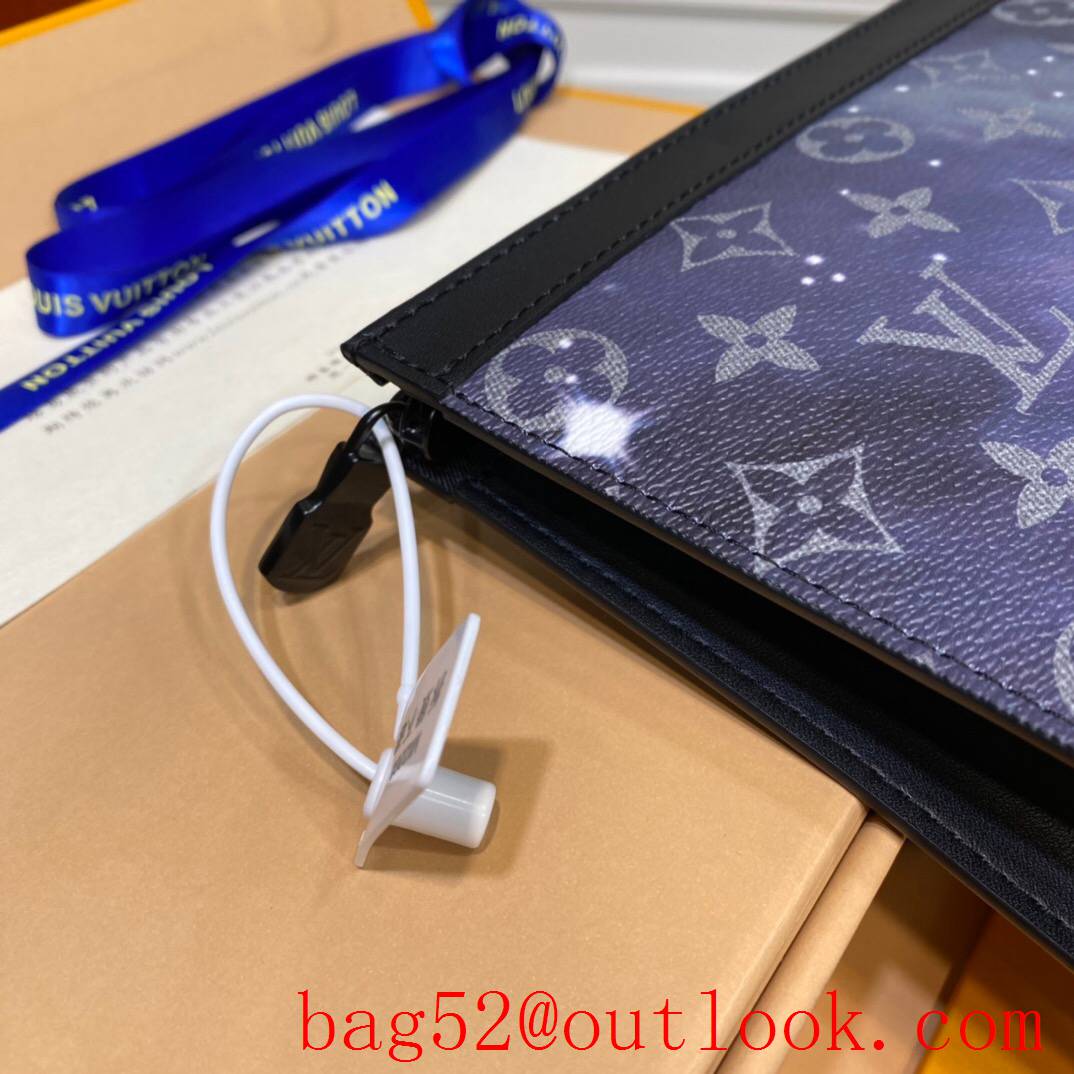 LV Louis Vuitton men Starry sky monogram eclipse clutch Pouch purse M44448