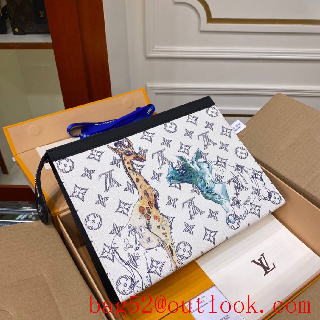 LV Louis Vuitton monogram v cartoon animal purse clutch Pouch M66929