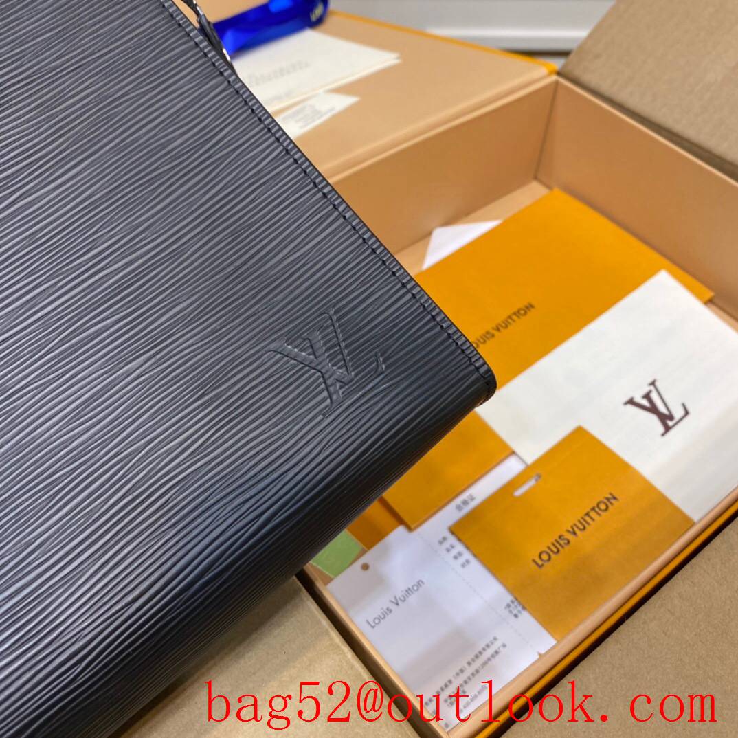 LV Louis Vuitton black epi leather purse clutch Pouch M41366