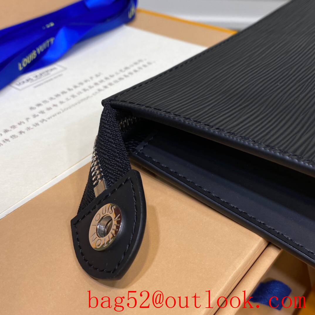LV Louis Vuitton black epi leather purse clutch Pouch M41366