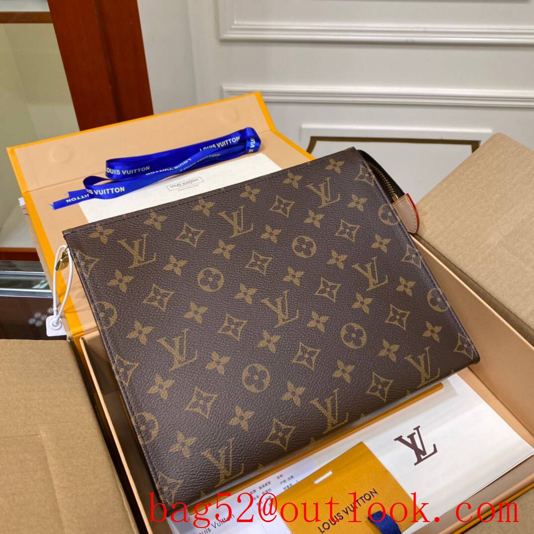 LV Louis Vuitton monogram v lether inside clutch Pouch purse M47542