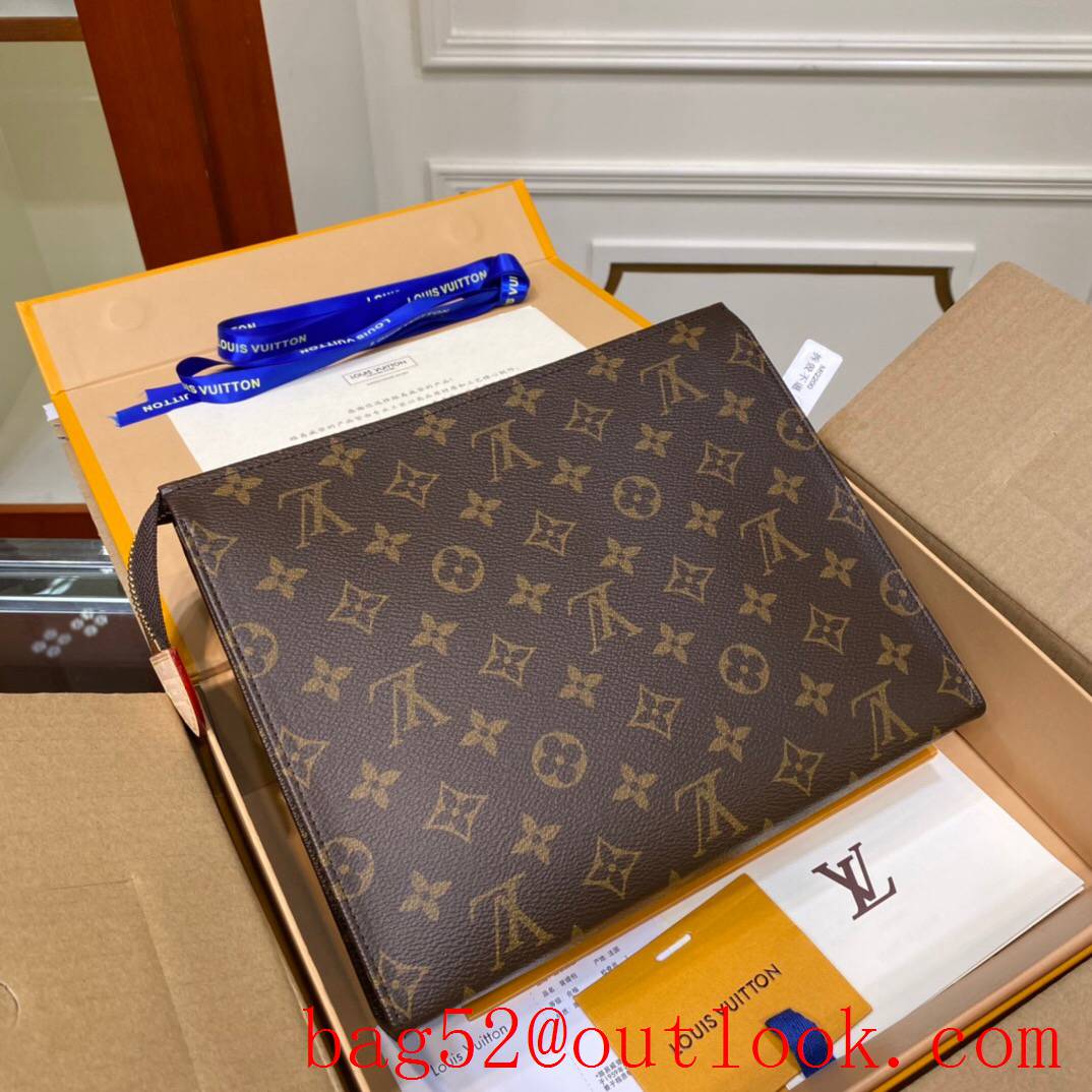 LV Louis Vuitton monogram v lether inside clutch Pouch purse M47542