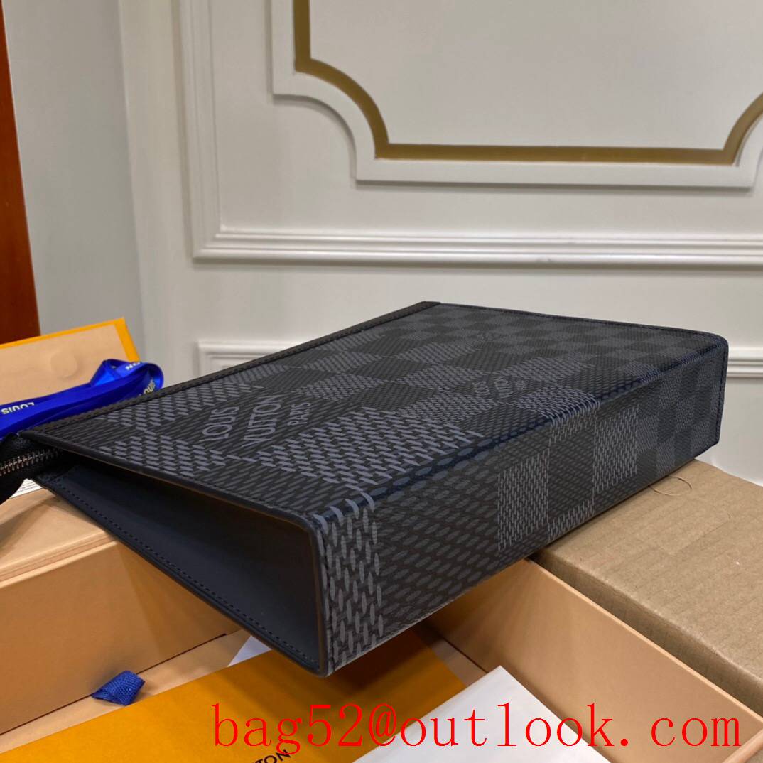 LV Louis Vuitton black damier men clutch Pouch purse N60444