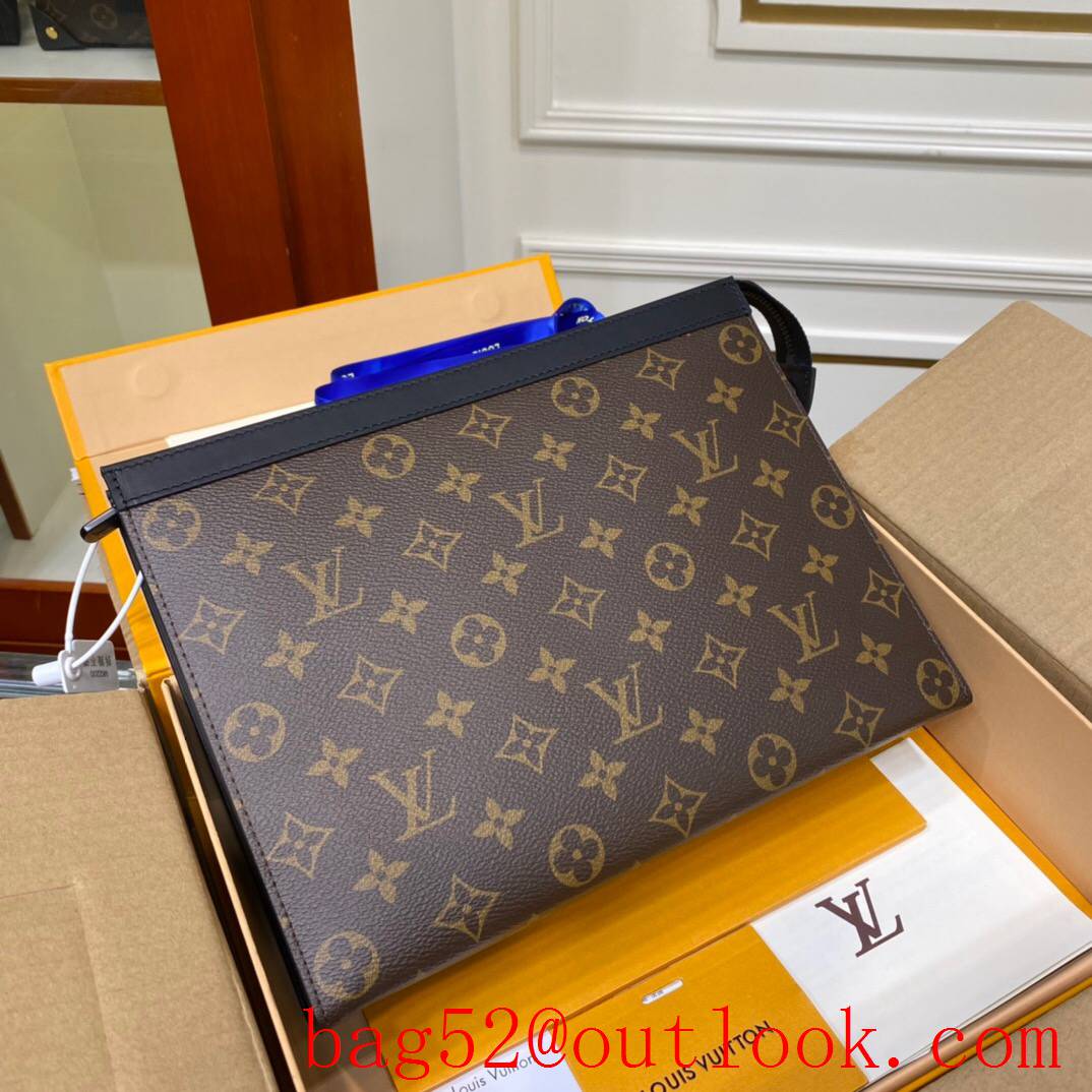 LV Louis Vuitton brown monogram pochette men clutch pouch M44466