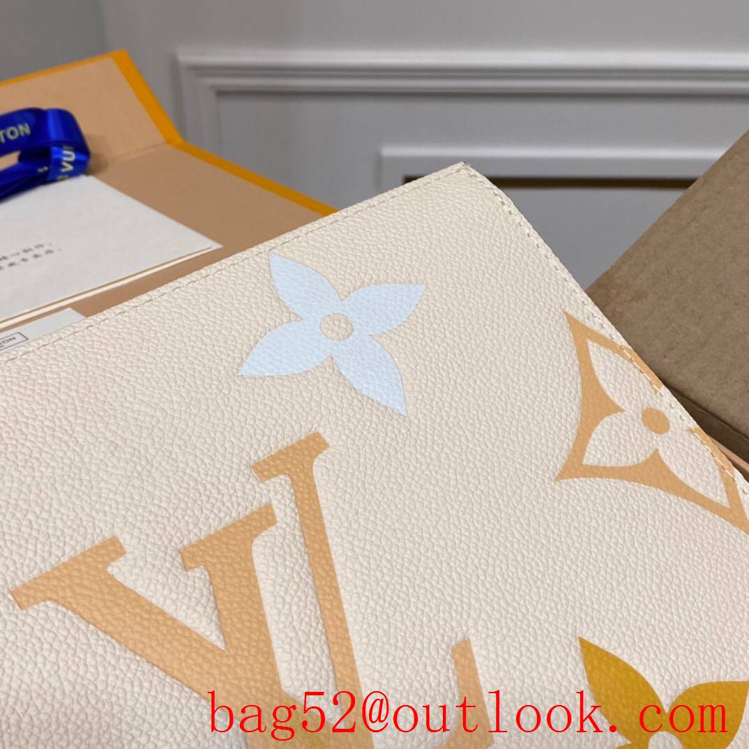 LV Louis Vuitton cream by the pool calfskin pochette clutch pouch M80504