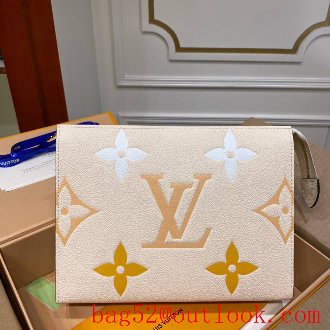 LV Louis Vuitton cream by the pool calfskin pochette clutch pouch M80504