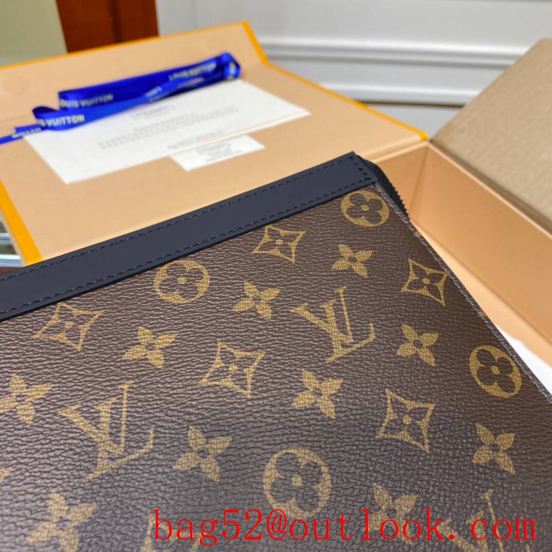 LV Louis Vuitton brown monogram rubber men clutch pouch M80792