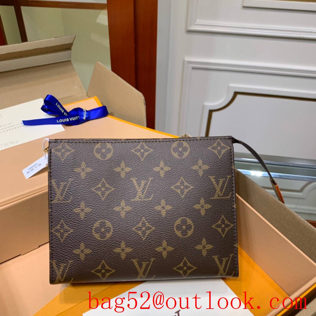 LV Louis Vuitton small brown monogram zipper clutch pouch M47544