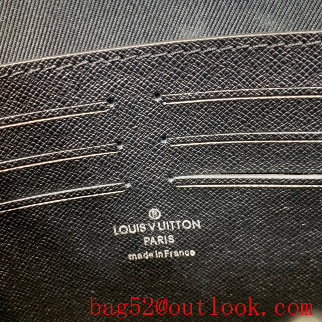 LV Louis Vuitton v blue line taiga leather clutch pouch purse M61692