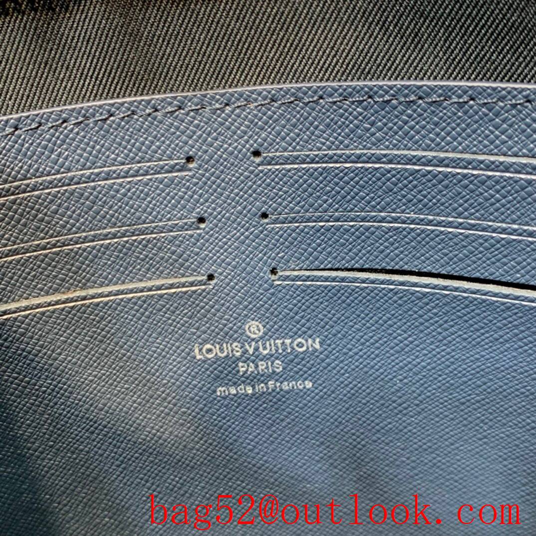 LV Louis Vuitton tri-gray monogram eclipse pochette voyage clutch pouch purse M80460